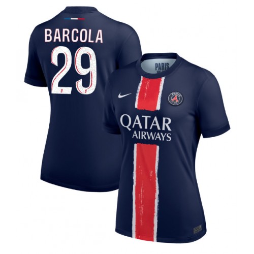 Fotbalové Dres Paris Saint-Germain Bradley Barcola #29 Dámské Domácí 2024-25 Krátký Rukáv